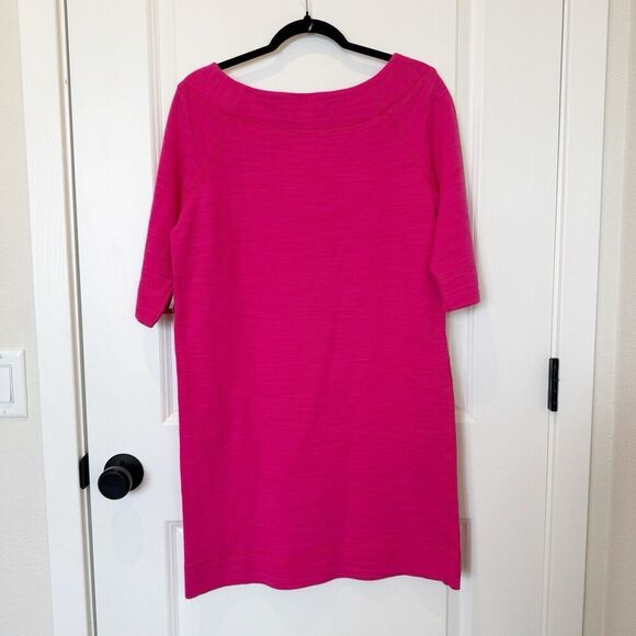 Lilly Pulitzer Pink Dress Womens Medium Tunic Boat Neck Gold Button Southern NWT - Picture 4 of 8